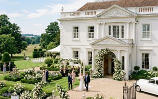 Elegancki biały dworek, idealny na przyjęcia weselne i uroczystości